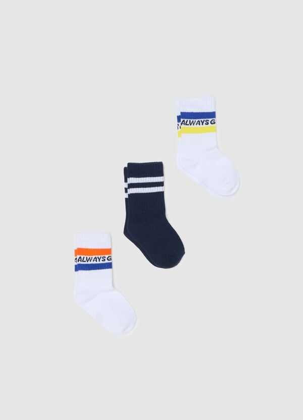 Ovs Tripack calze da tennis righe e lettering