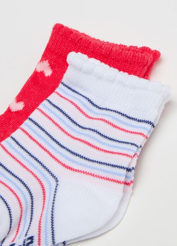 Ovs Tripack Calze Fantasia A Righe E Disegno Cuori