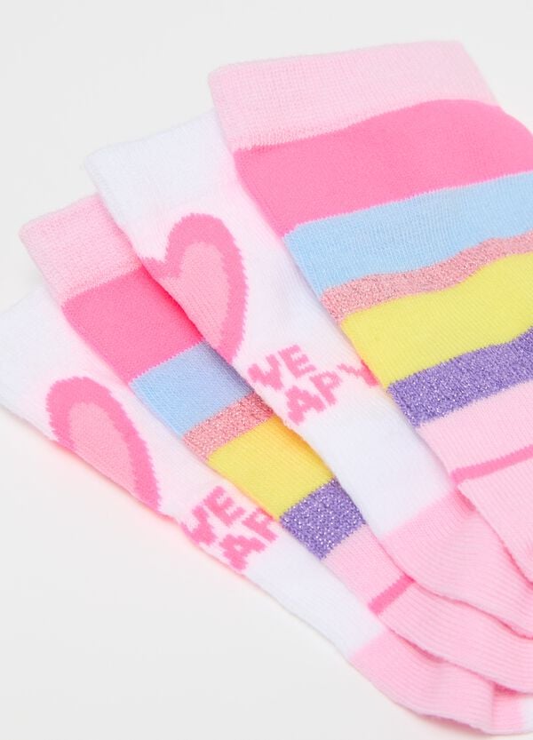 Ovs Tripack Calze Midi Stretch Righe E Fiori