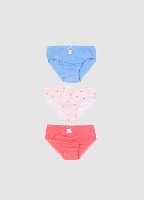 Ovs Tripack slip in cotone con fiocchetto e stampa