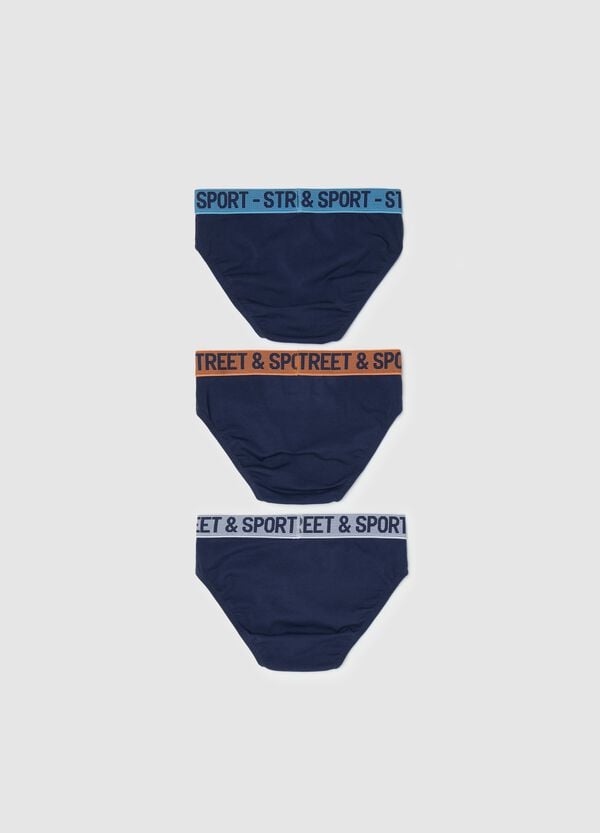 Ovs Tripack Slip In Cotone Stretch Con Scritta