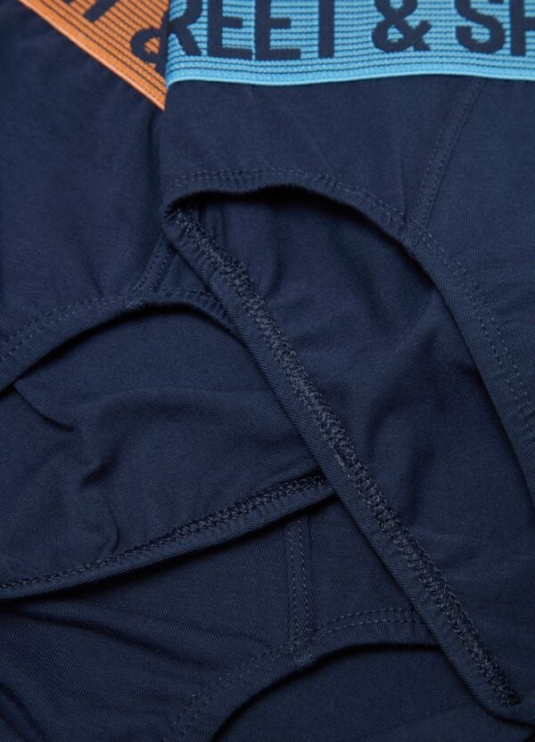 Ovs Tripack Slip In Cotone Stretch Con Scritta
