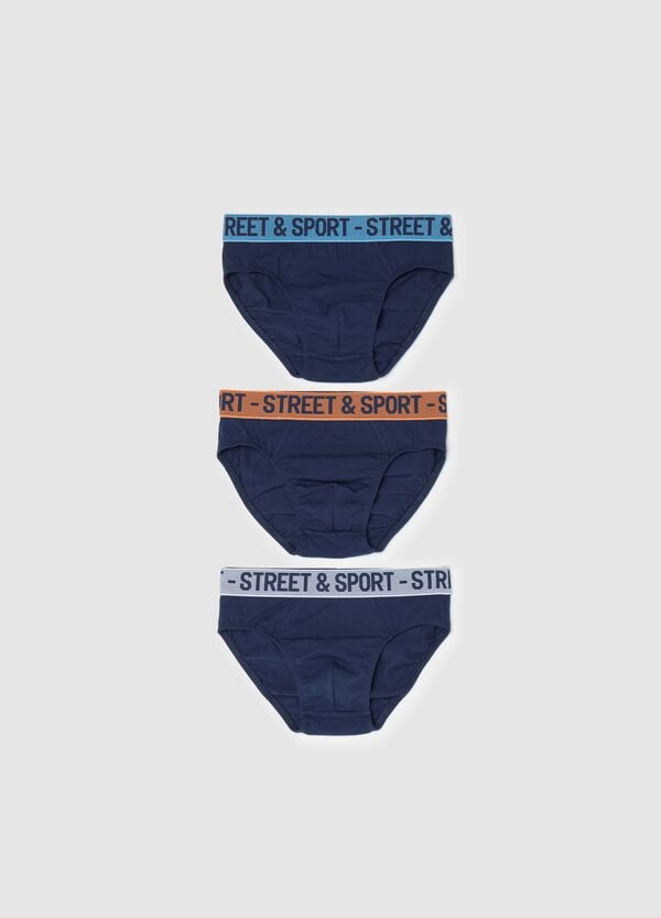 Ovs Tripack slip in cotone stretch con scritta
