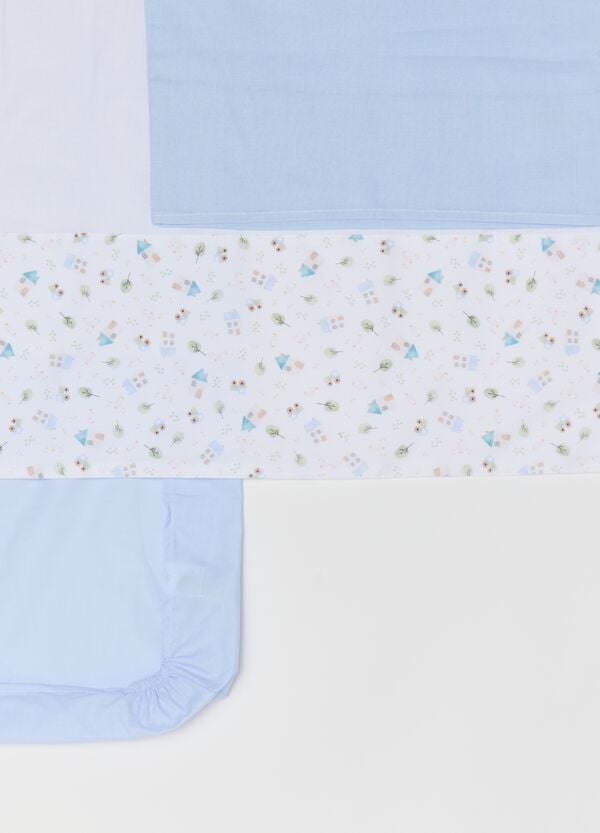 Ovs Tris Culla In Cotone Con Stampa Casette Bianco