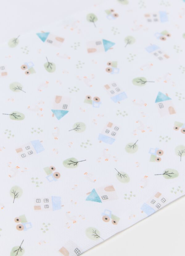 Ovs Tris Culla In Cotone Con Stampa Casette Bianco
