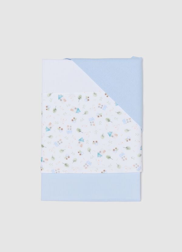 Ovs Tris culla in cotone con stampa casette bianco