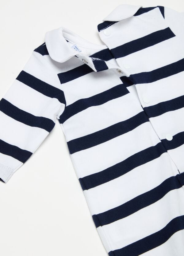 Ovs Tutina In Cotone Bio A Righe Con Piedini