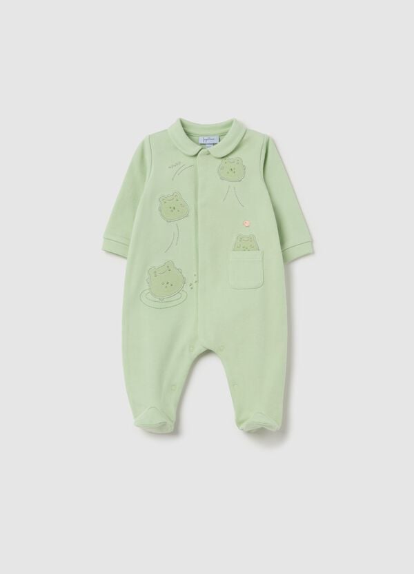 Ovs Tutina in cotone con piedini e ricamo ranocchi