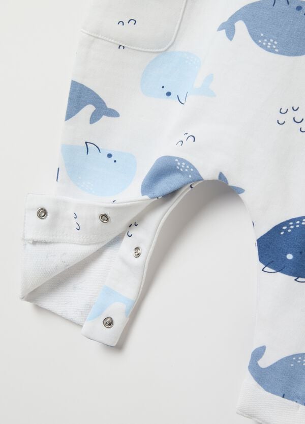 Ovs Tutina In French Terry Con Stampa Cetacei