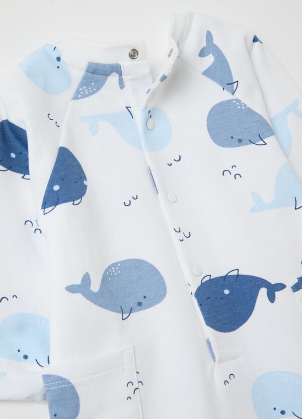 Ovs Tutina In French Terry Con Stampa Cetacei