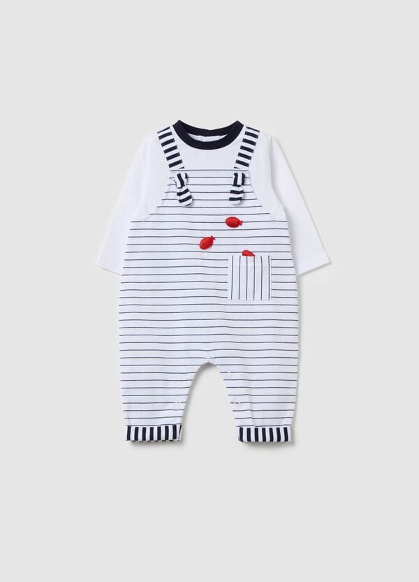 Ovs Tutina stile salopette in cotone a righe