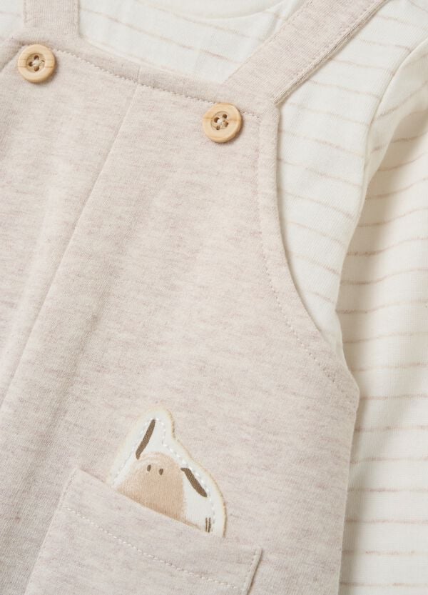 Ovs Tutina Stile Salopette In Cotone "Funny Puppy"