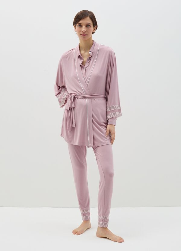 Ovs Vestaglia In Modal Con Dettagli A Contrasto