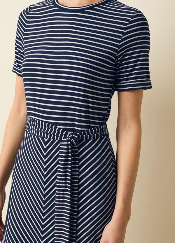 Ovs Vestito a righe in lurex con cintura