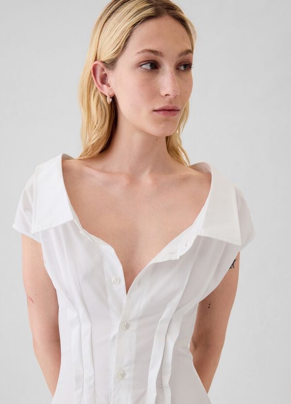 Ovs Vestito Chemisier In Popeline By Zac Posen