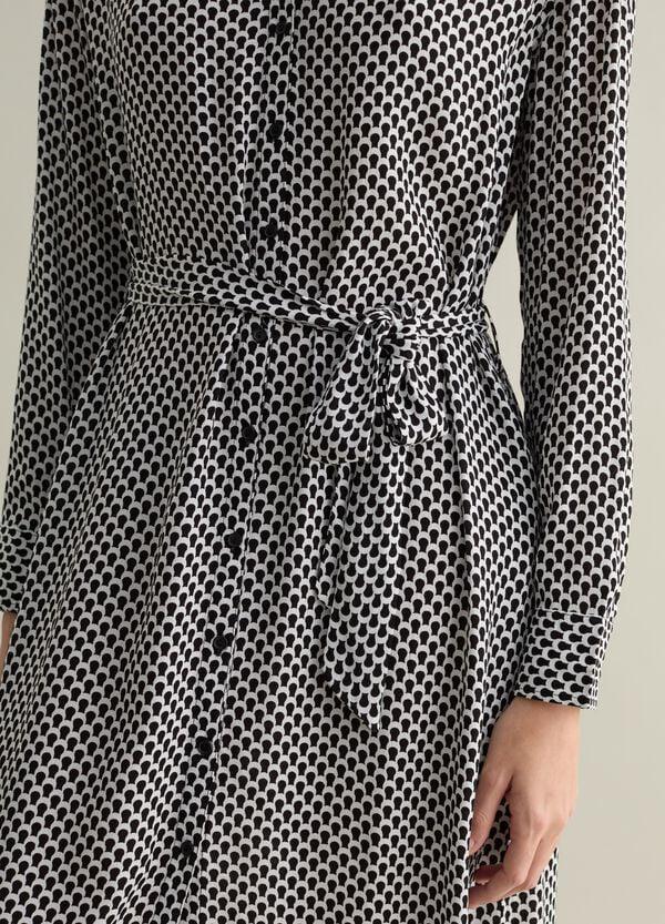 Ovs Vestito Chemisier In Viscosa Micro Stampa