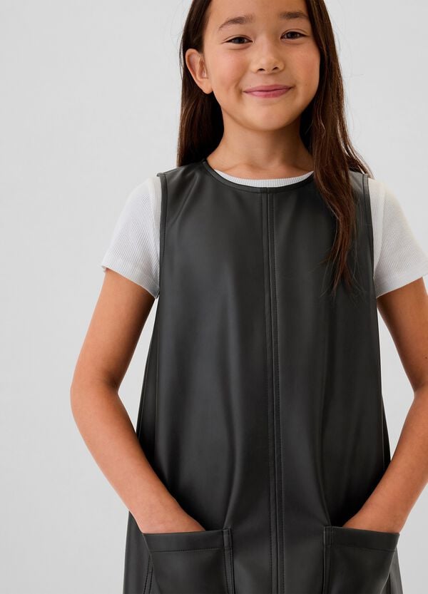 Ovs Vestito Corto Smanicato Effetto Lucido