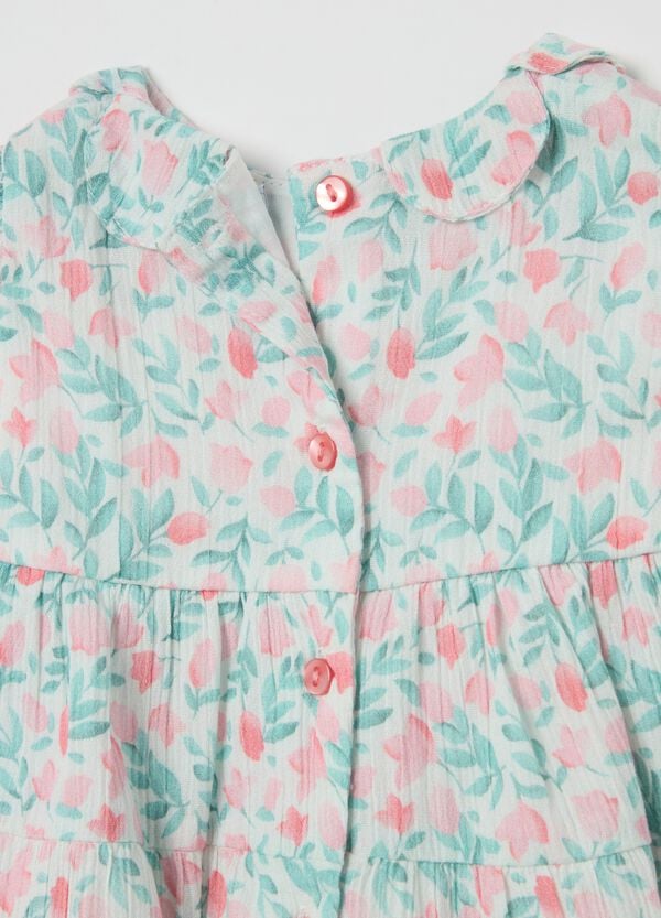 Ovs Vestito Crinkle Con Stampa Tulipani