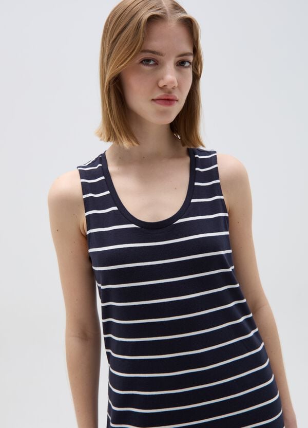 Ovs Vestito Essential Lungo A Righe Con Spacchi