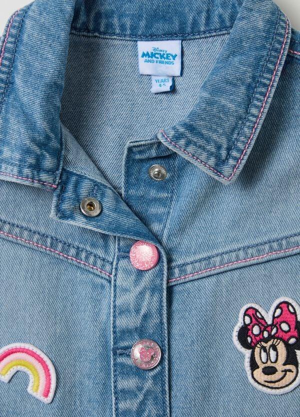 Ovs Vestito In Denim Con Patch E Ricamo Minnie
