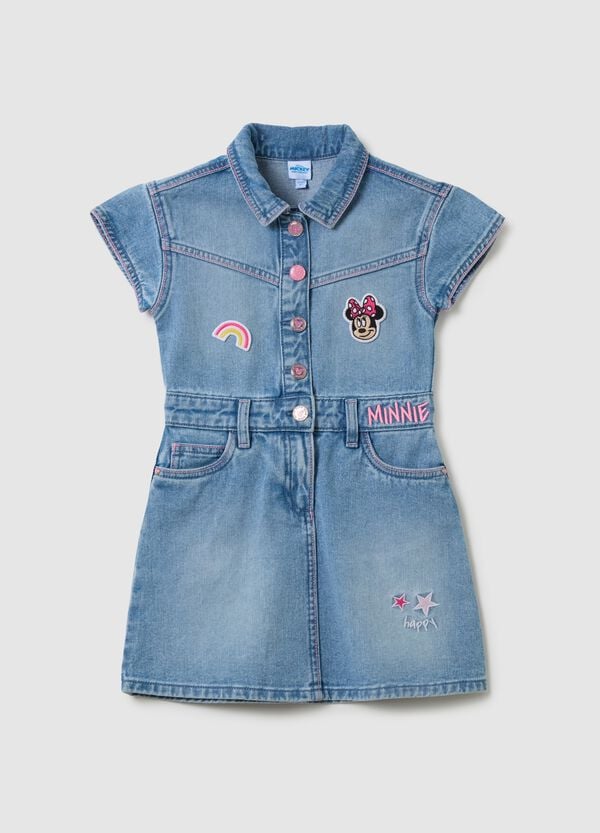 Ovs Vestito in denim con patch e ricamo Minnie