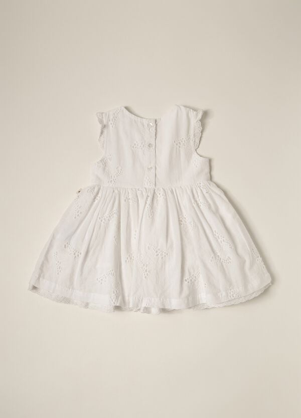 Ovs Vestito In Puro Cotone Sangallo IANA Neonata