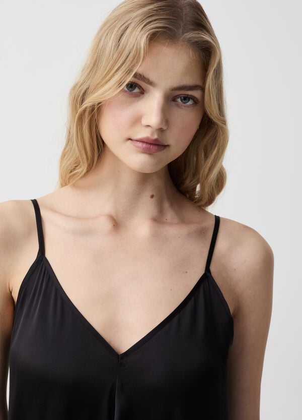 Ovs Vestito Lungo In Satin Con Spalline Sottili