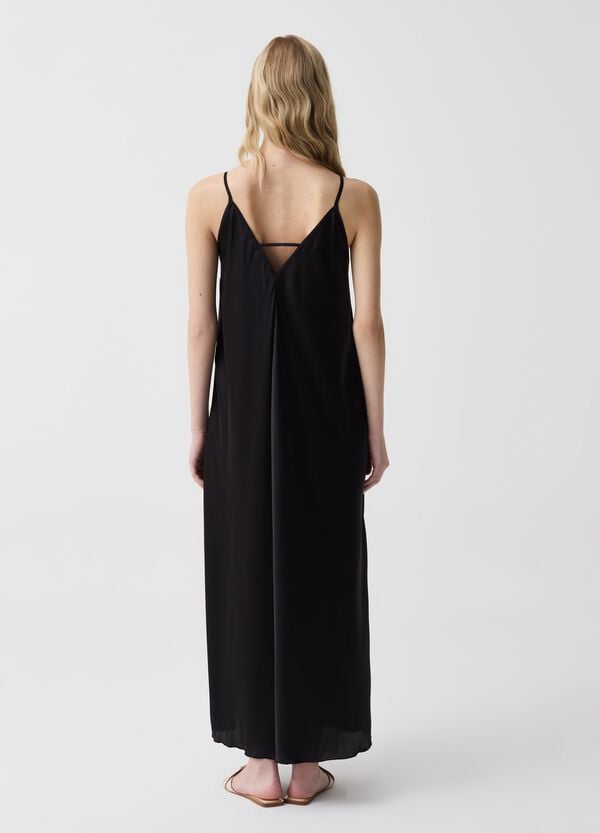Ovs Vestito Lungo In Satin Con Spalline Sottili