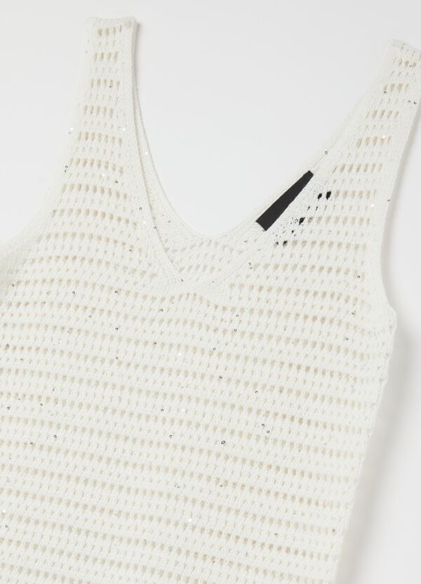 Ovs Vestito Lungo Smanicato Crochet