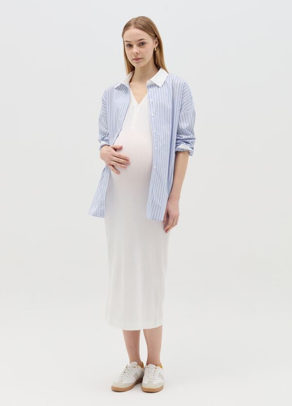 Ovs Vestito lungo smanicato premaman a costine