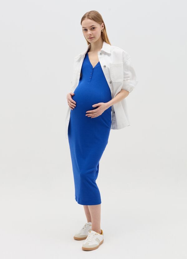 Ovs Vestito lungo smanicato premaman a costine