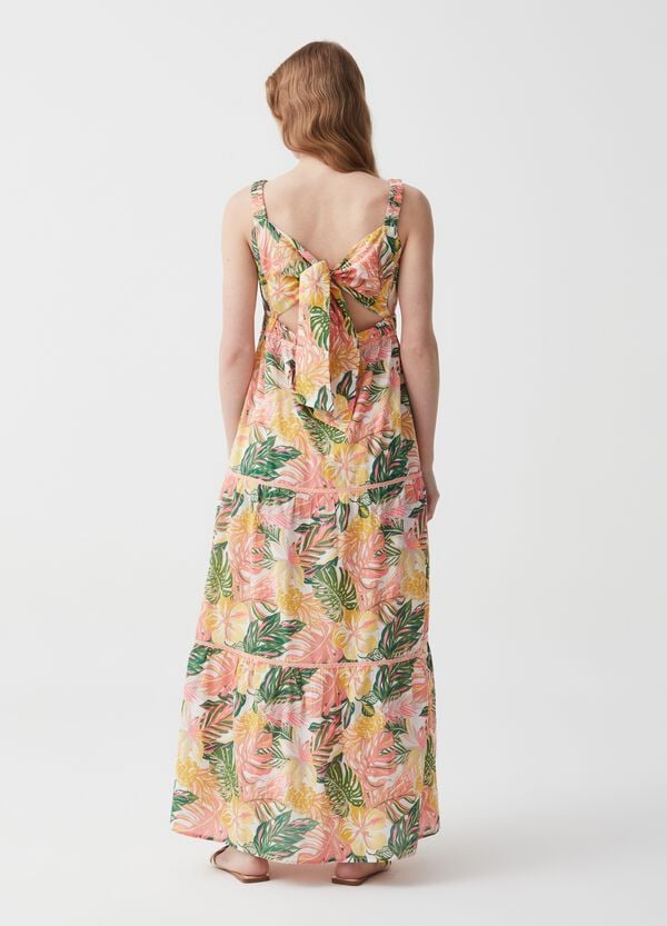 Ovs Vestito Lungo Stampato A Balze Con Fiocco