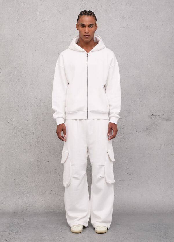 Ovs Zip Hoodie White