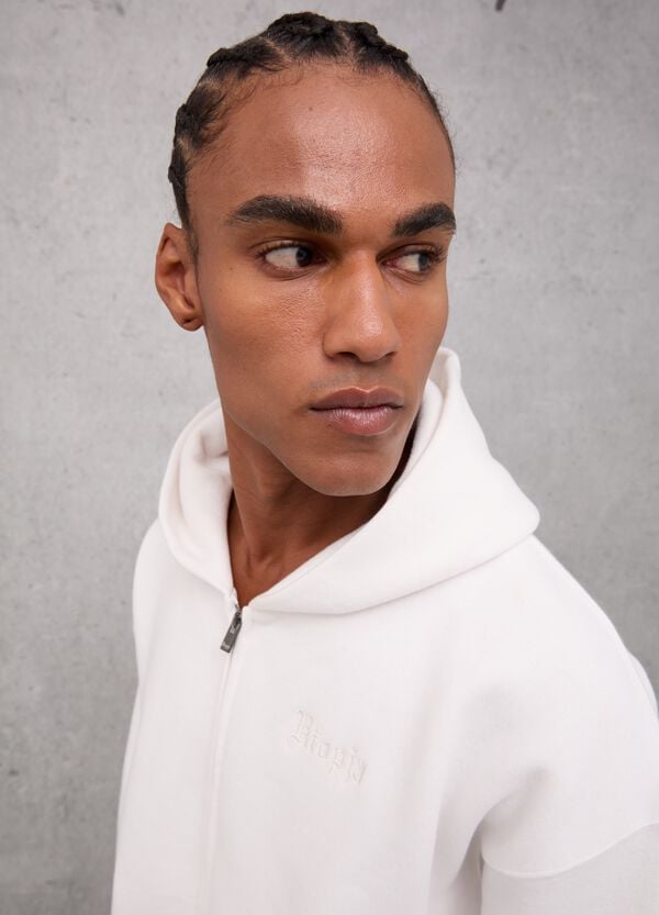 Ovs Zip Hoodie White