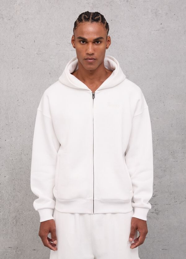 Ovs Zip Hoodie White
