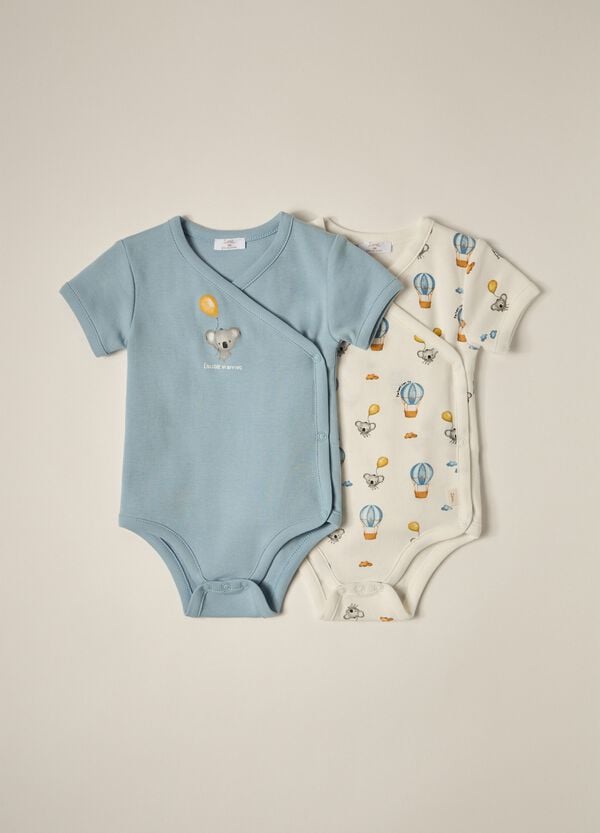 Ovs Pack 2 body in interlock di puro cotone IANA neonato