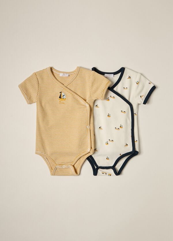 Ovs Pack 2 body in interlock di puro cotone IANA neonato