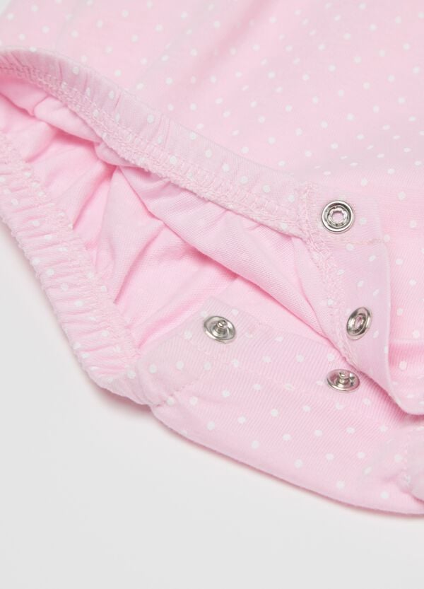 Ovs Pagliaccetto In Cotone Bio Fantasia Micro Pois Rosa