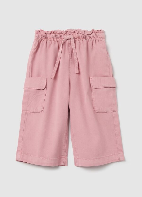 Ovs Pantaloni cargo in Lyocell e cotone con coulisse