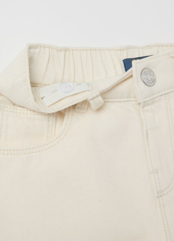 Ovs Pantaloni In Drill Con Ricamo Floreale Traforato