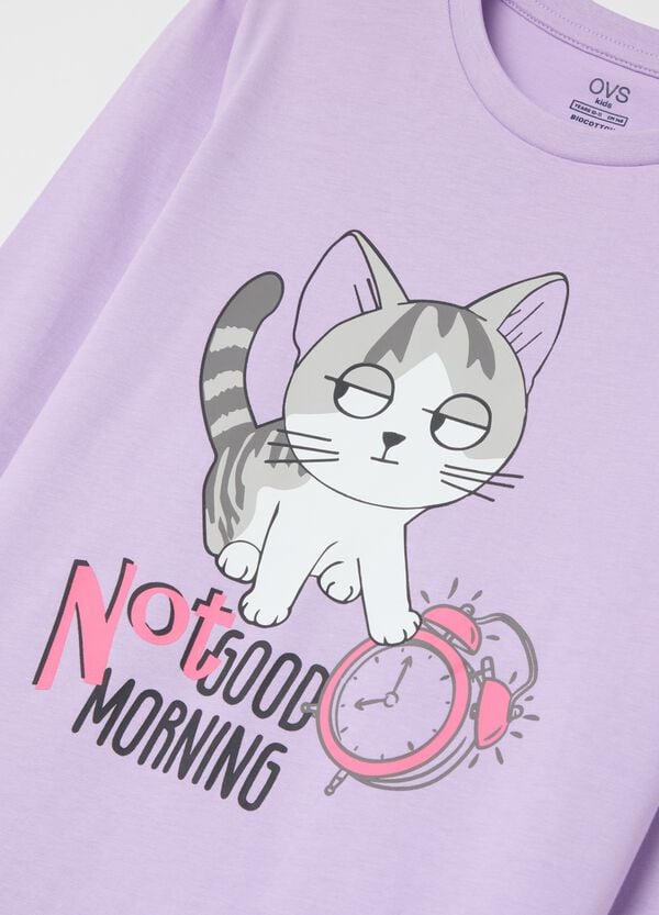 Ovs Pigiama In Cotone Bio Con Stampa "Not Good Morning"