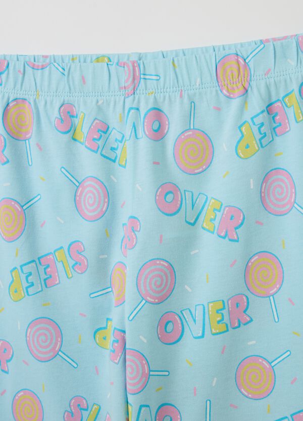 Ovs Pigiama In Cotone Bio "Ready For My Sleep Over Party"