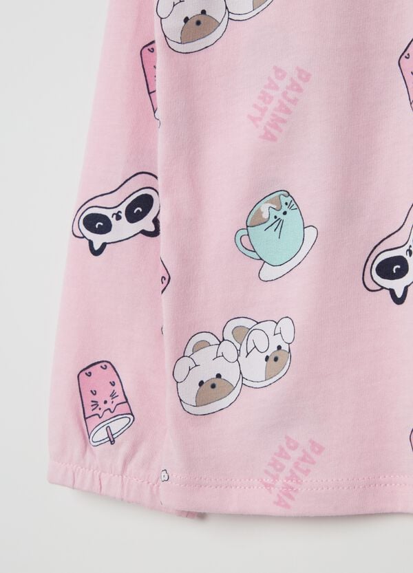 Ovs Pigiama In Cotone Bio Stampa Motivo "Pajama Party"