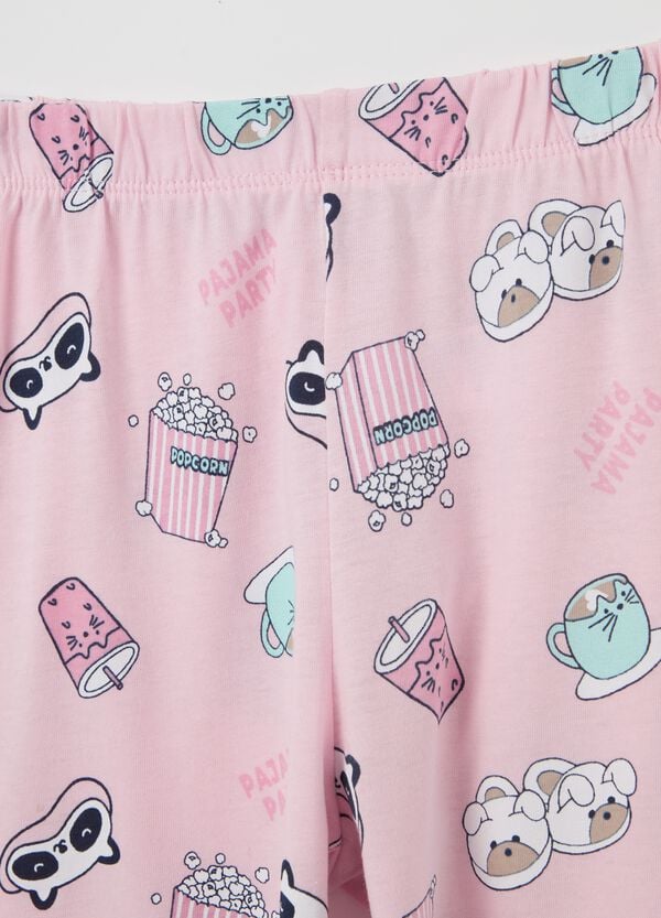 Ovs Pigiama In Cotone Bio Stampa Motivo "Pajama Party"