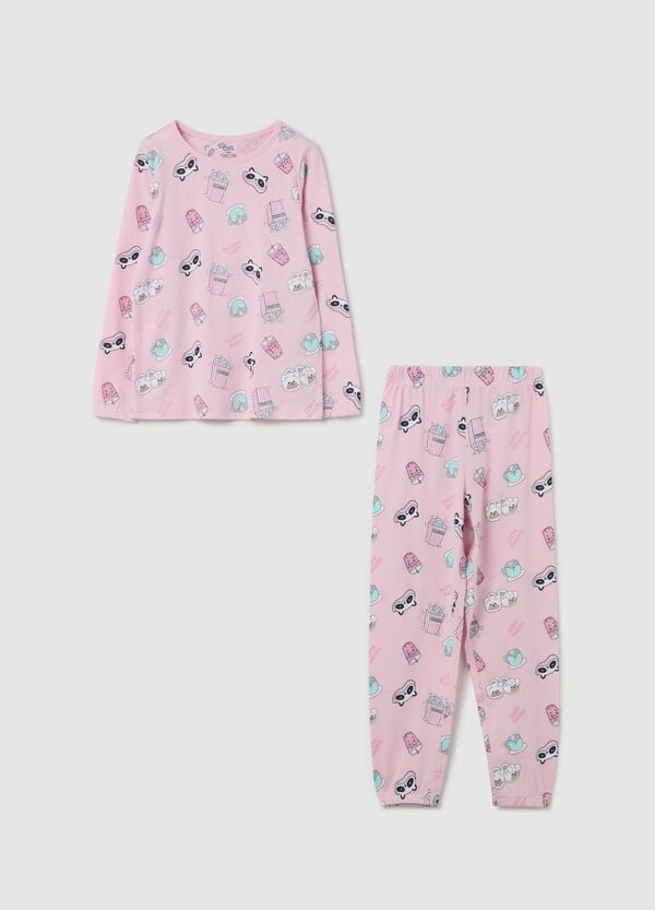 Ovs Pigiama in cotone bio stampa motivo "Pajama party"