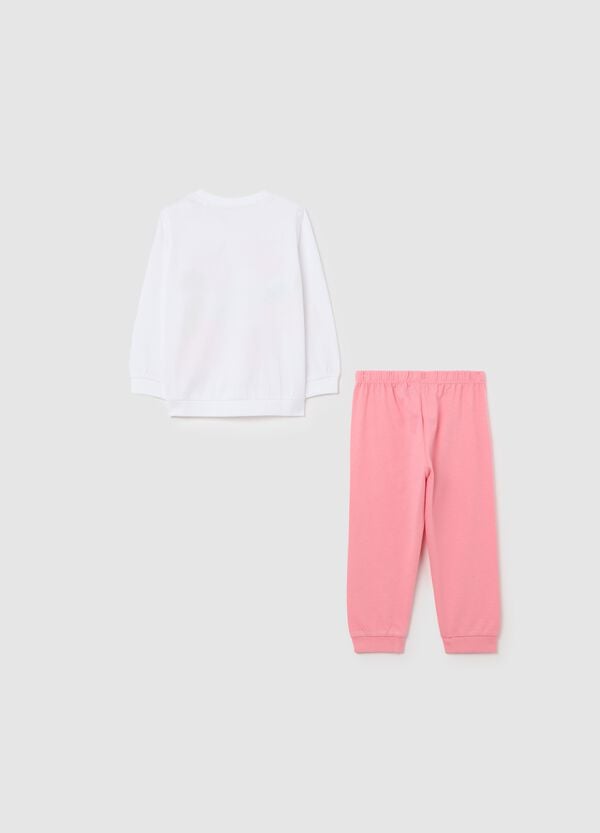 Ovs Pigiama In Cotone Con Stampa "Frutta Party" Bianco Rosa