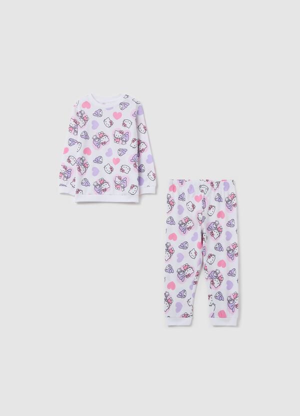 Ovs Pigiama in cotone con stampa Hello Kitty e Kuromi