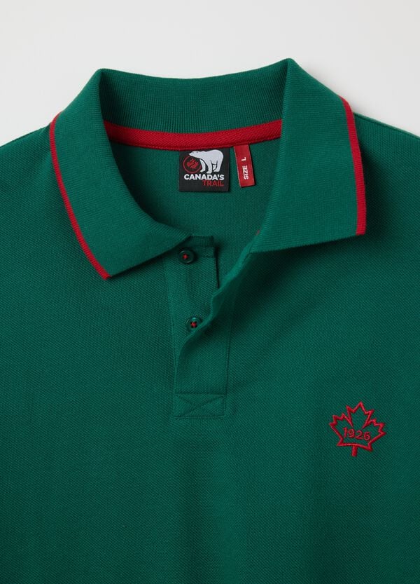 Ovs Polo A Manica Corta In Cotone Verde Canada's Trail