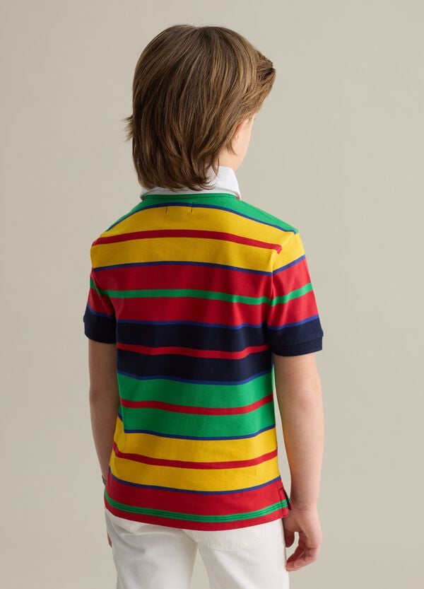 Ovs Polo In Cotone A Righe Multicolore E Ricamo Logo