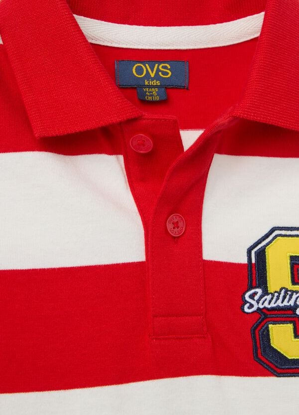 Ovs Polo In Fantasia A Righe Con Patch "Sailing Club"